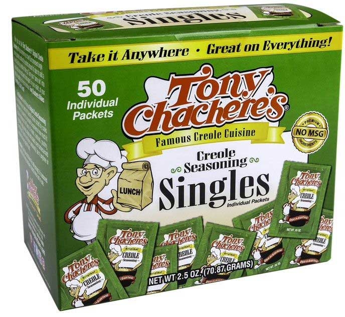 Tony Chacheres Creole Seasoning, 0.05 Ounce Packet -- 6 per case.