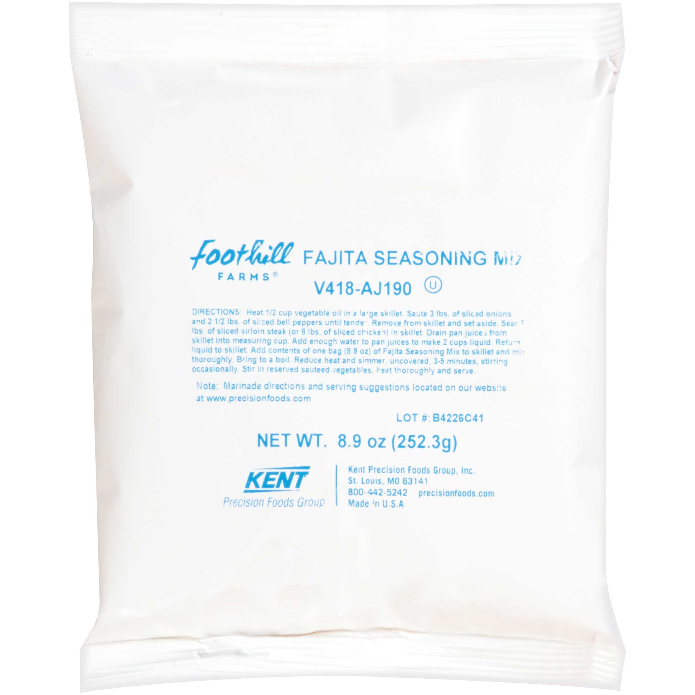 Foothill Farms Fajita Seasoning Mix - 8.9 oz. package, 6 per case
