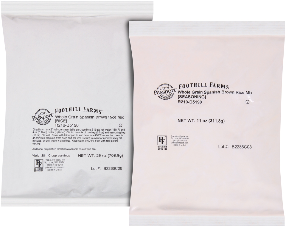 Foothill Farms Spanish Reduced Sodium Whole Grain Brown Rice Mix, 36 Ounce -- 6 per case.