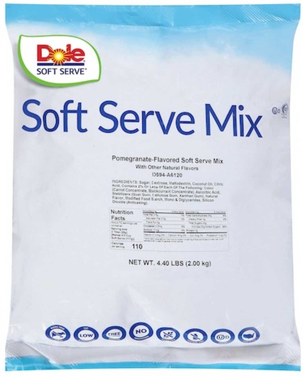 Dole Pomegranate Flavored Soft Serve Mix, 4.4 Pound