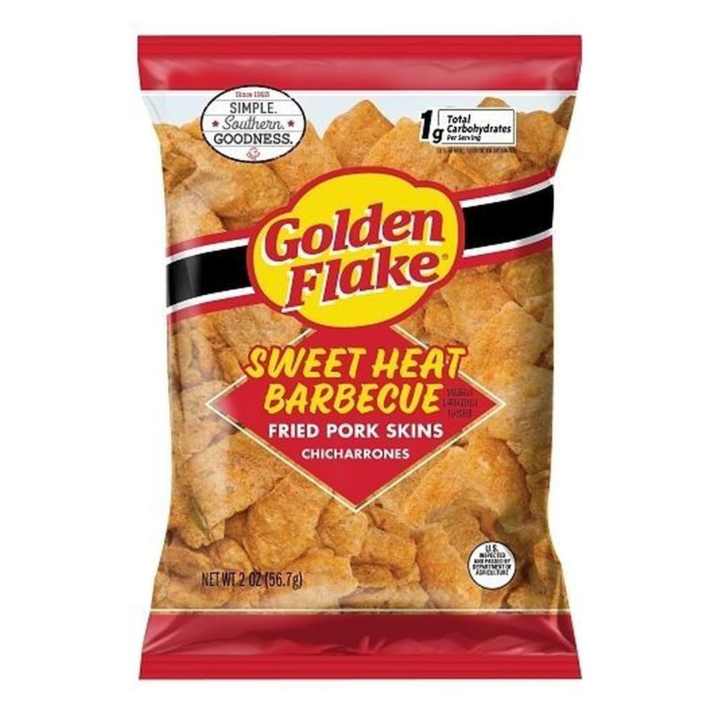 Golden Flake Sweet Heat Barbecue Fried Pork Skins, 2 Ounce -- 6 per case