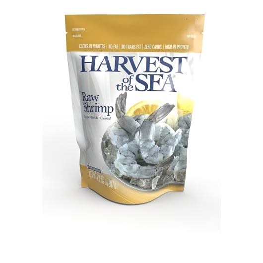 Harvest Of The Sea 8-12 count Raw Peeled Deveined Tail On White Shrimp, 2 Pound -- 5 per case