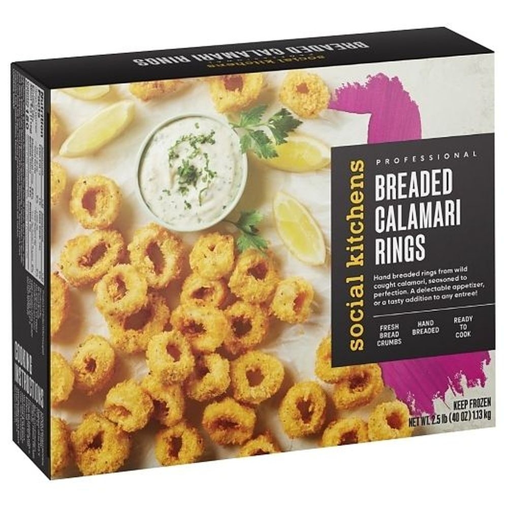 Social Kitchens Raw Breaded Calamari Rings, 2.5 Pound - 4 per case