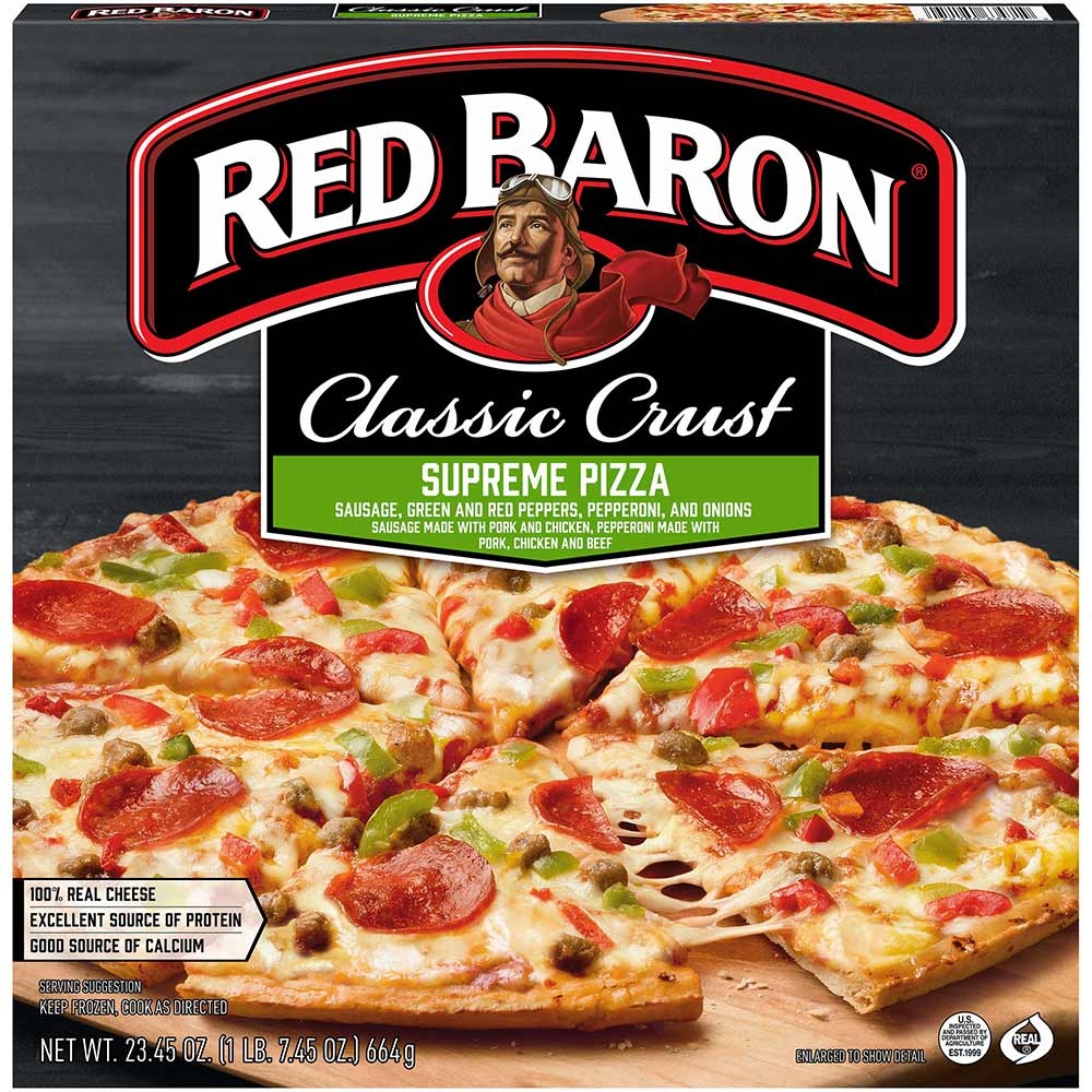 Red Baron Supreme Classic Crust Pizza, 23.45 Ounce -- 16 per case.