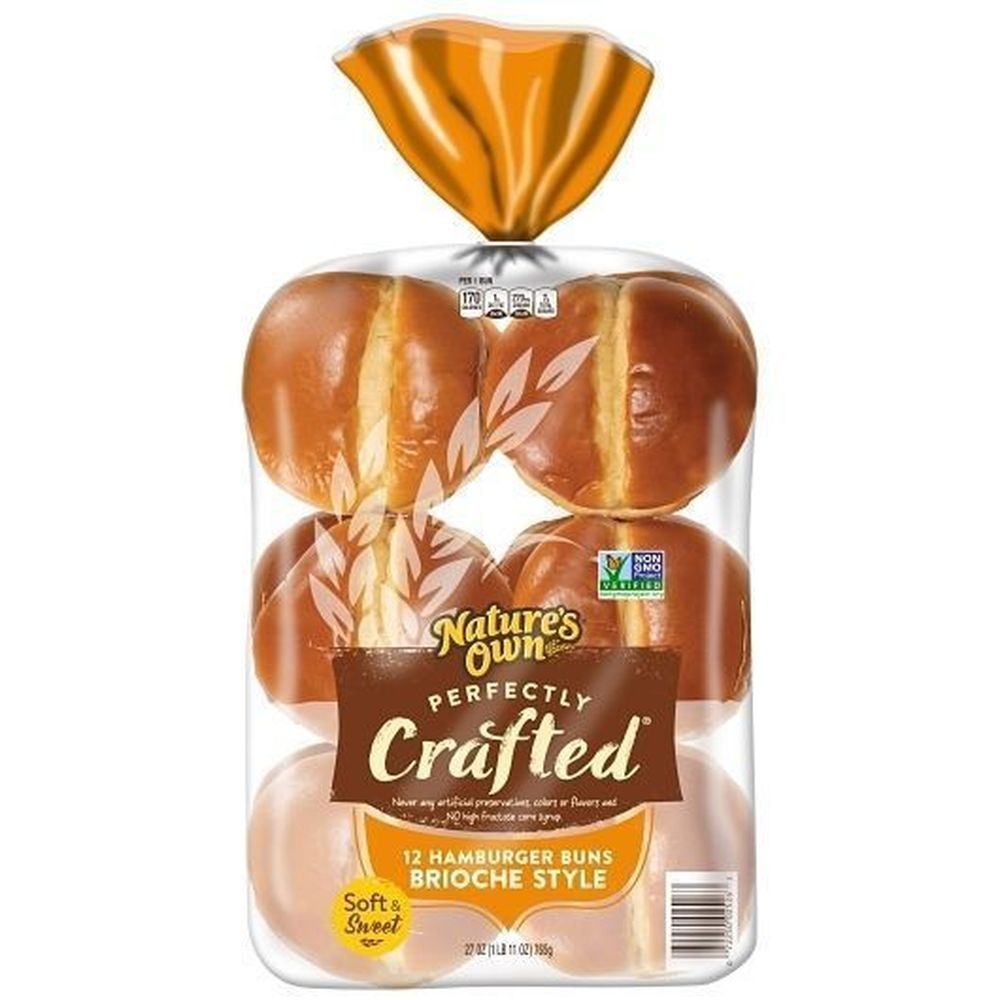 Natures Own Brioche Style Hamburger Bun, 27 Ounce -- 8 per case