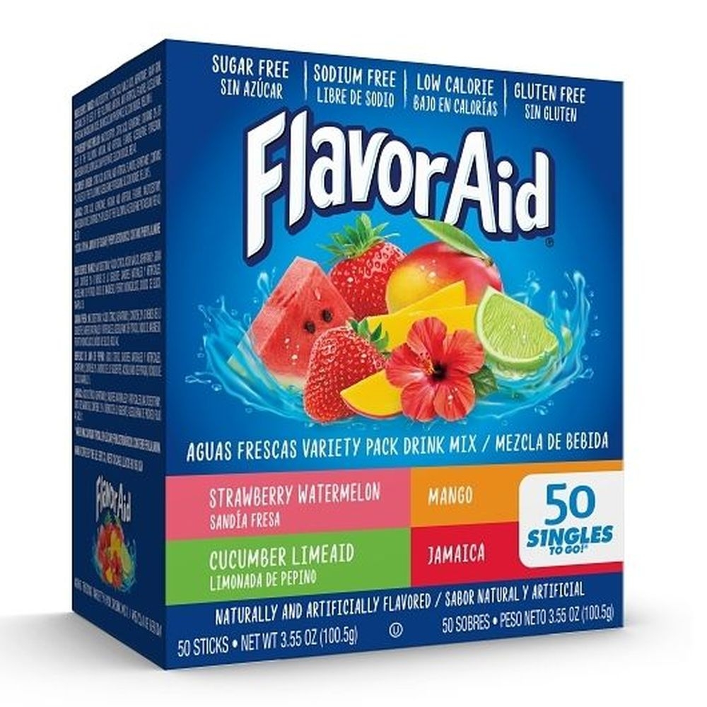 Flavor Aid Aguas Frescas Singles To Go Variety Pack Drink Mix, 50 count -- 4 per case