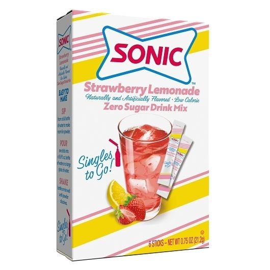 Sonic Strawberry Lemonade Singles To Go Drink Mix, 6 count -- 12 per case