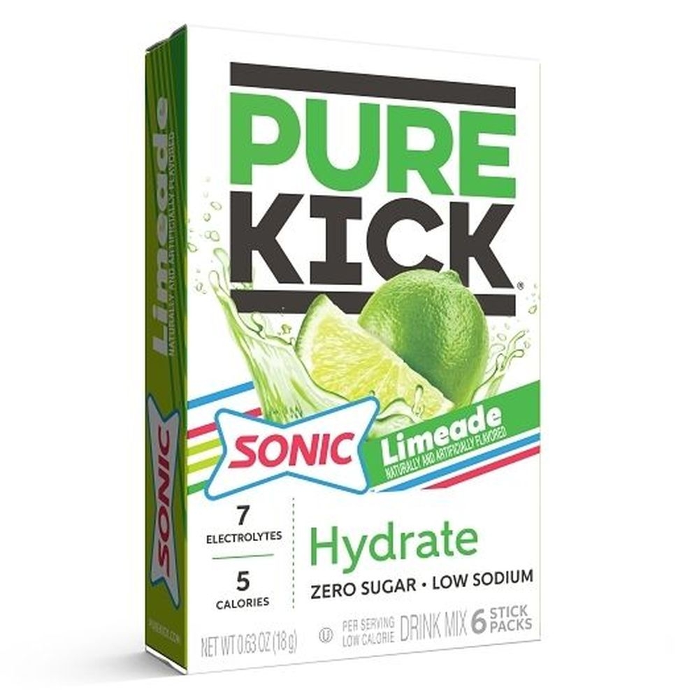Pure Kick Hydrate Sonic Limeade Drink Mix Stick Pack, 6 count -- 12 per case