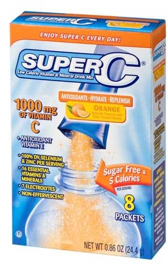 Super C Singles To Go Orange Vitamin and Mineral Drink Mix, 0.86 Ounce -- 12 per case
