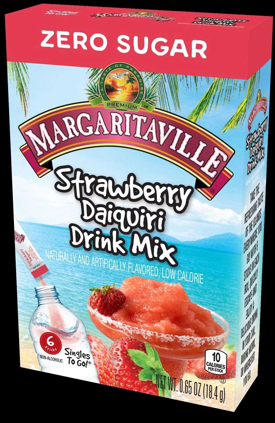 Margaritaville Strawberry Daiquiri Powdered Drink Mix - 6 count per pack -- 12 packs per case