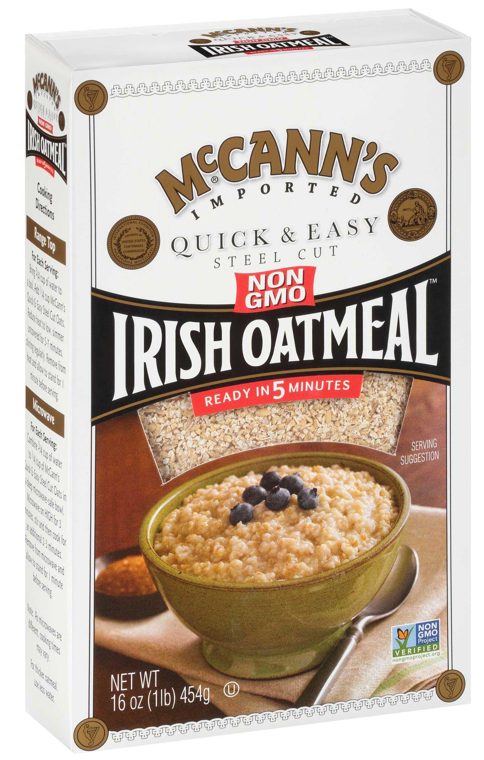 Mccanns Quick and Easy Cook Steel Cut Oats - Bag In Box, 16 Ounce -- 12 per case