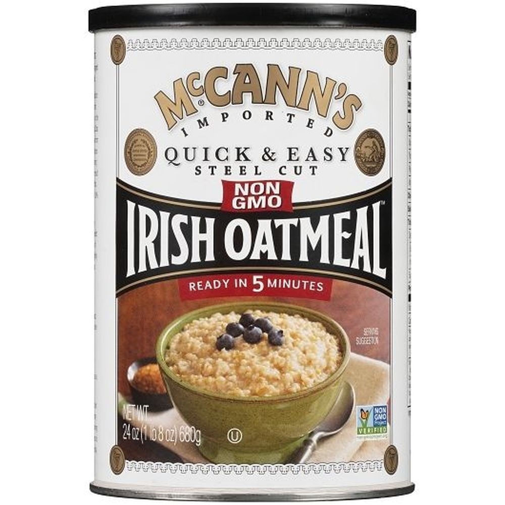 Mccanns Non Gmo Quick and Easy Steel Cut Irish Oats, 24 Ounce Canister -- 12 per case