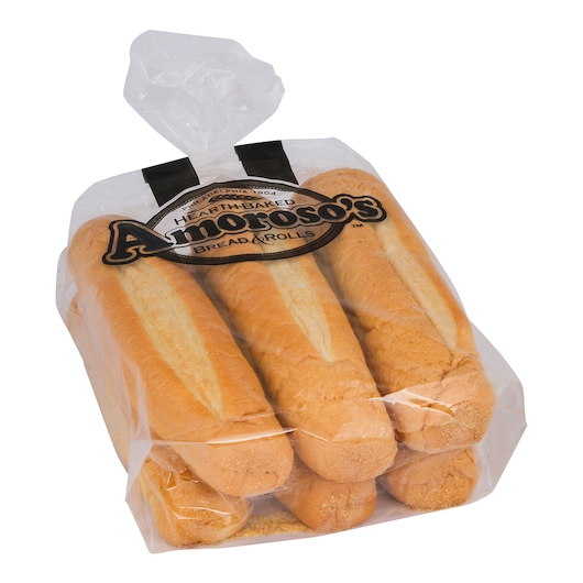 Amorosos Sliced 10 inch Bread Roll, 6 count -- 8 per case