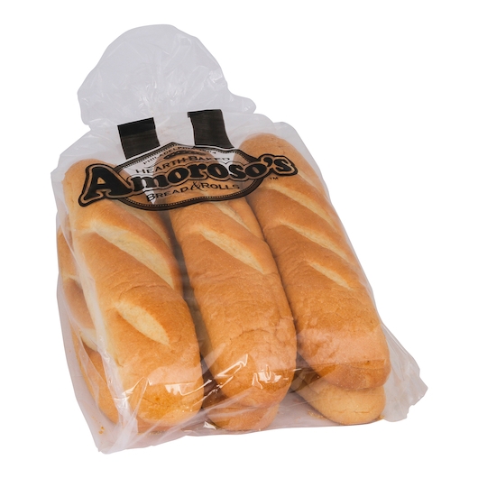 Amorosos 12 inch Sliced Bread Roll, 6 count -- 8 per case
