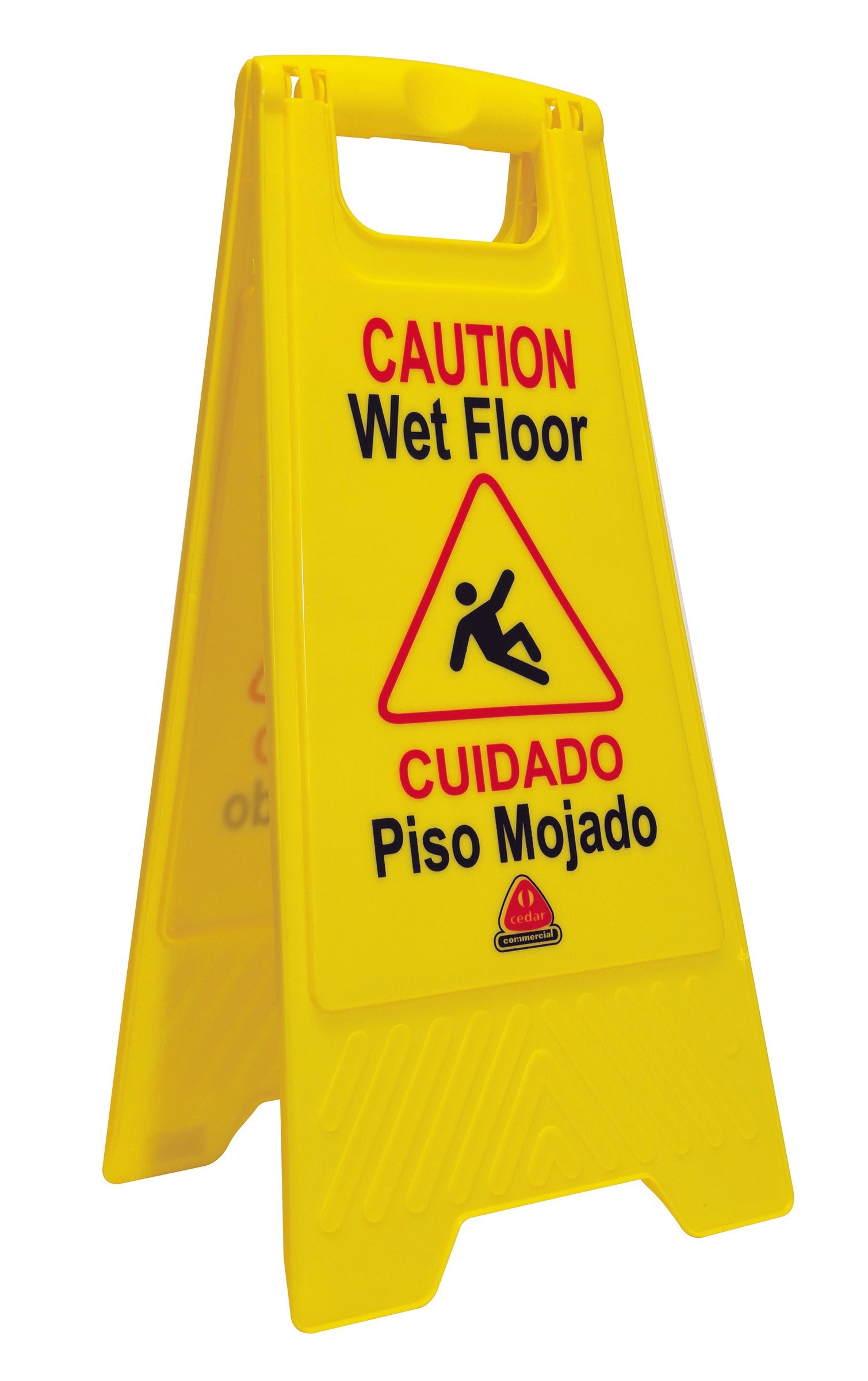O Cedar Commercial Bilingual Plastic Wet Floor Sign, 29 x 13 x 9 inch.
