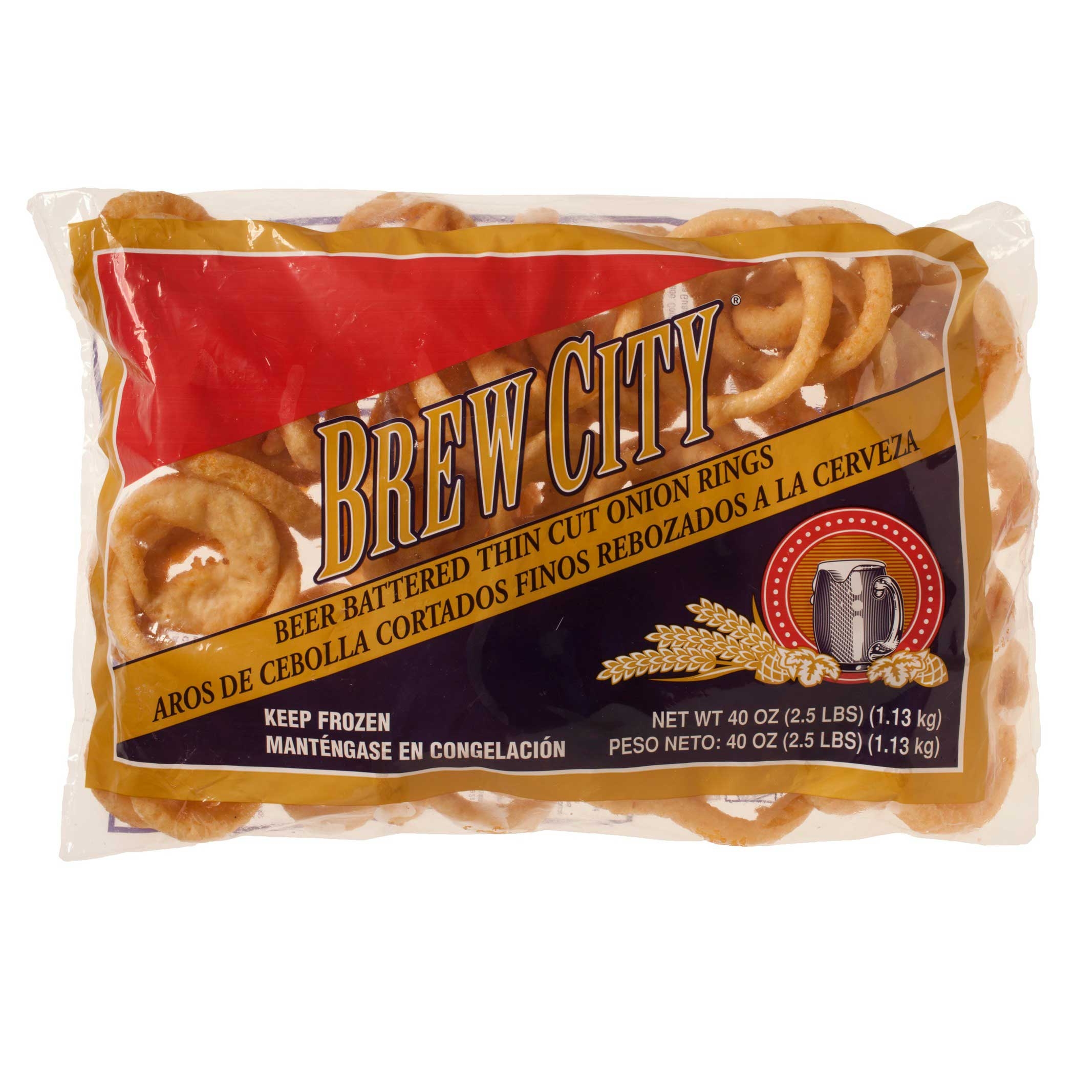 McCain Brew City Beer Battered Thin Cut Onion Ring, 2.5 Pound -- 6 per case.