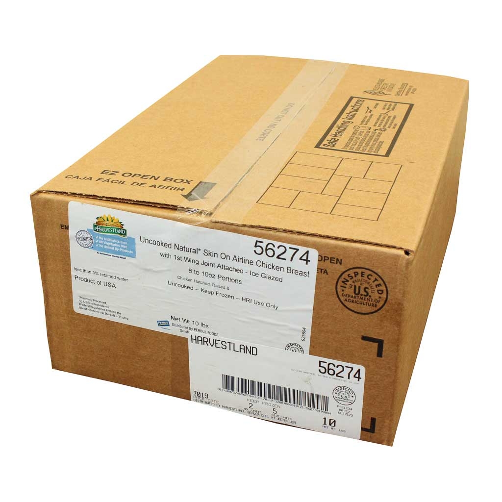 Harvestland Boneless Skin-On Airline Breast Fillets, 5 Pound -- 2 per case