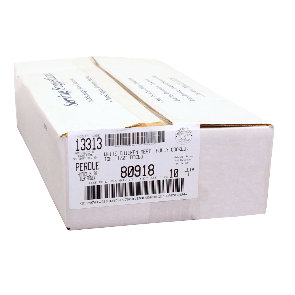 Perdue Farms Fully Cooked IQF Diced Chicken Breast Meat, 5 Pound -- 2 per case.