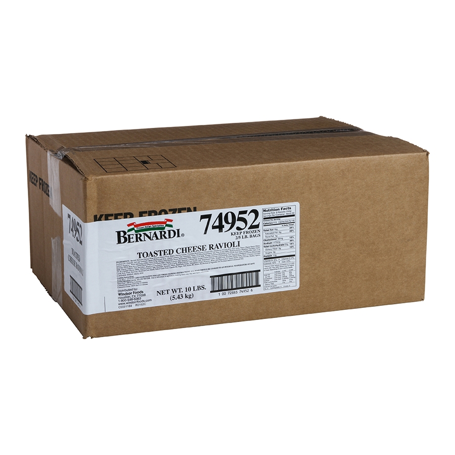 Windsor Bernardi Breaded Cheese Ravioli, 5 Pound -- 2 per case.