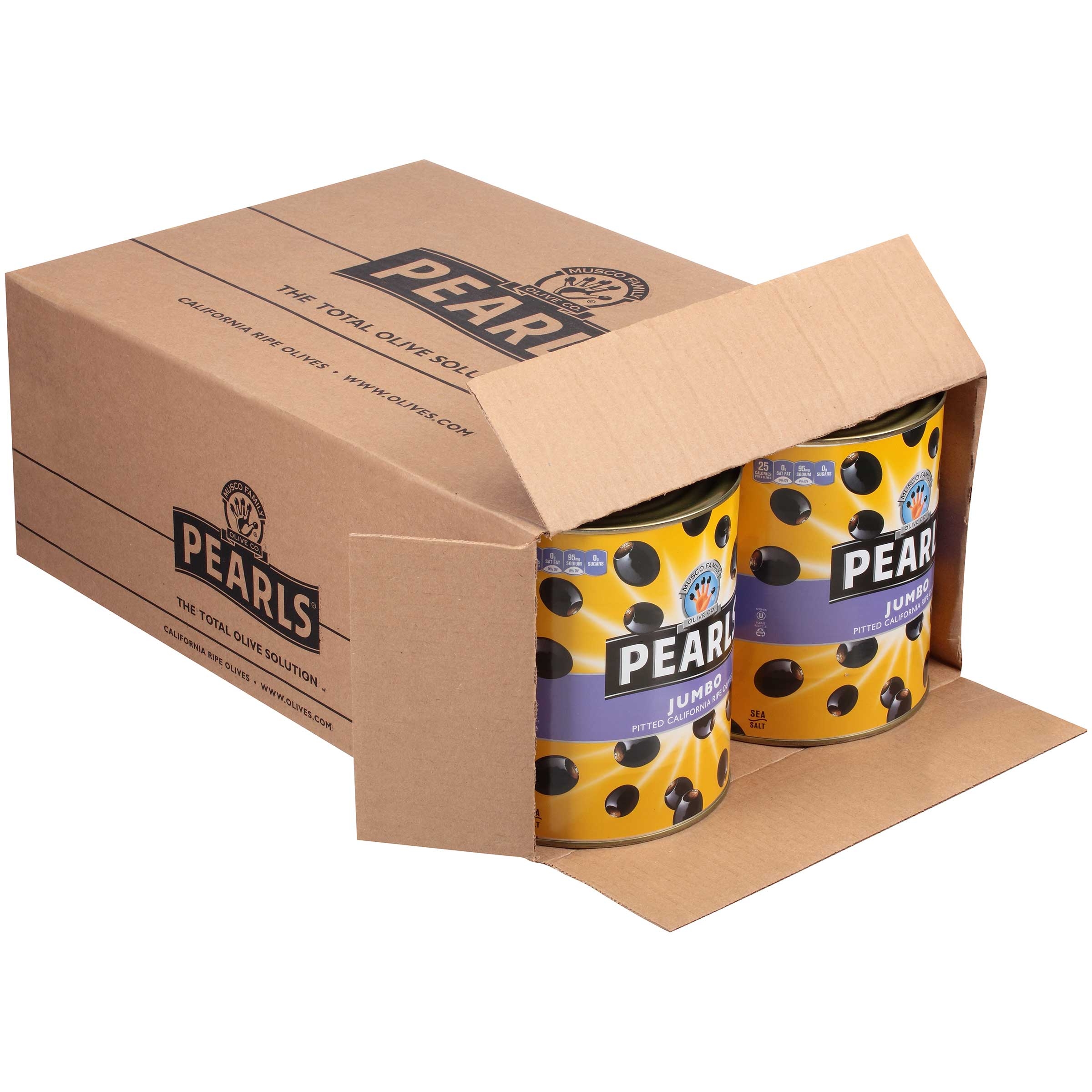 Pearls Jumbo Pitted Olives, 49 Ounce -- 6 Per Case