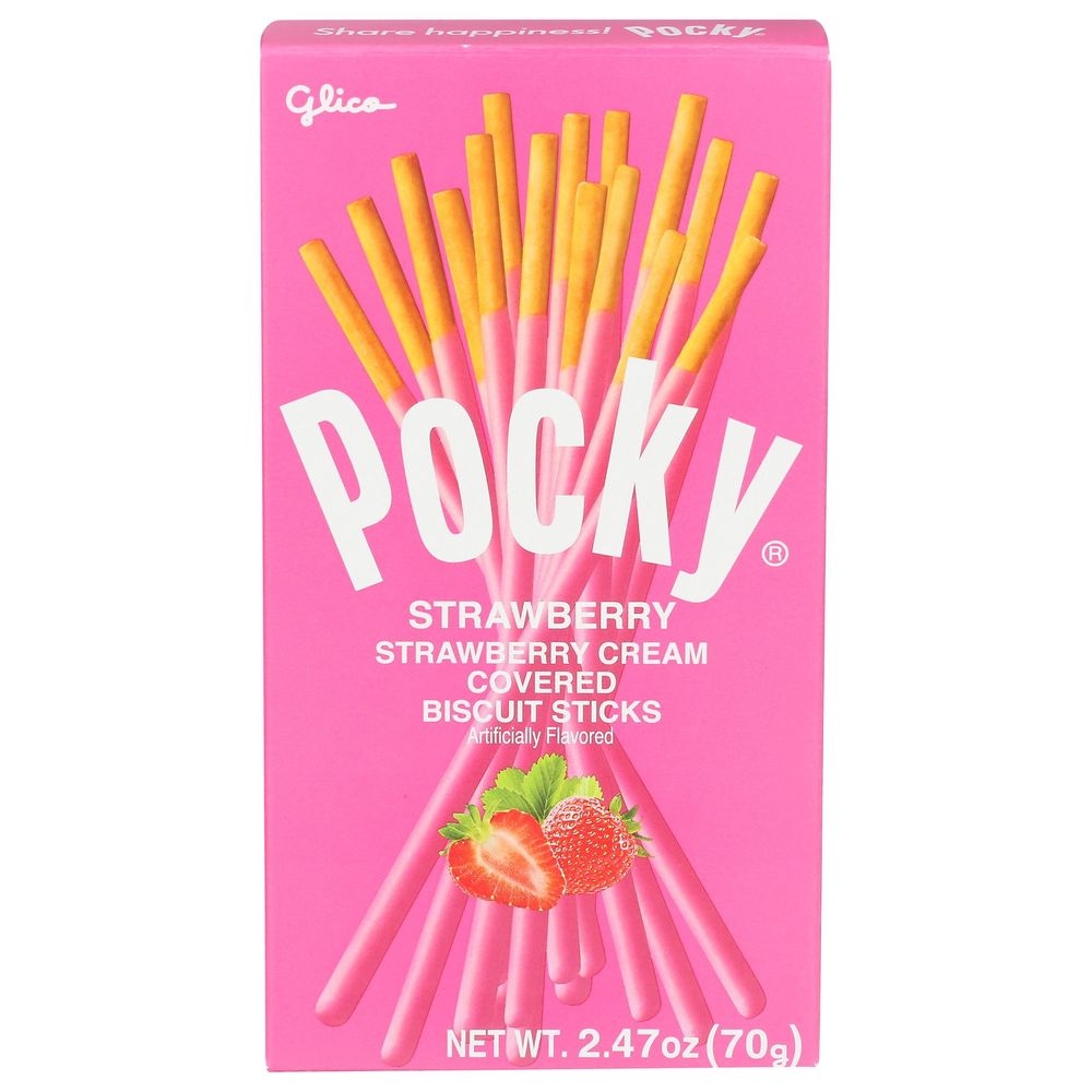 Pocky Strawberry Cream Covered Biscuit Sticks, 2.47 Ounce -- 10 per case