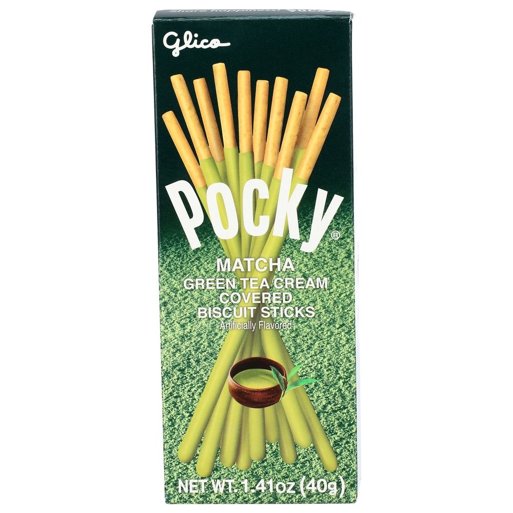 Pocky Matcha Cream Covered Biscuit Sticks, 1.41 Ounce -- 20 per case