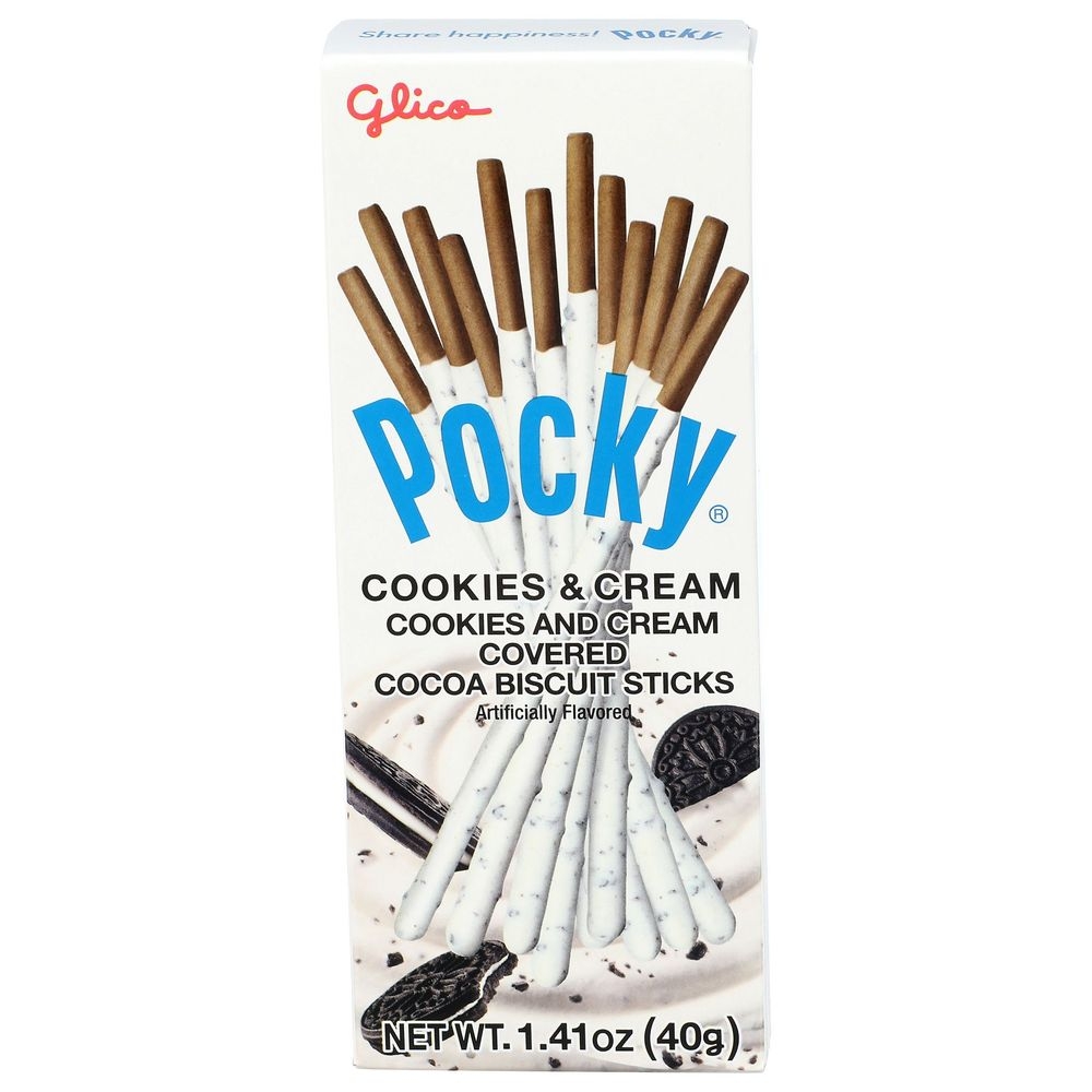 Pocky Cookies and Cream Covered Biscuit Sticks, 1.41 Ounce -- 20 per case