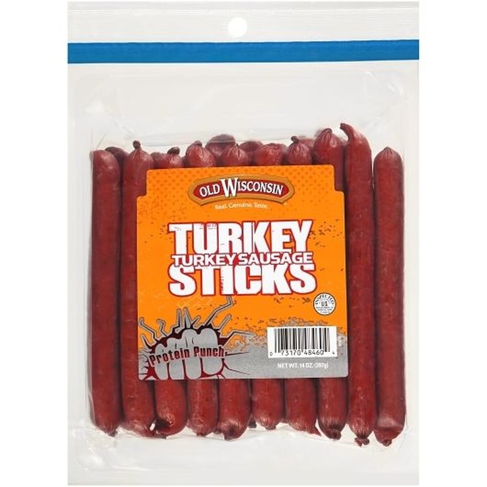 Old Wisconsin Twisted Link Turkey Snack Sticks, 14 Ounce Caddy - 10 per case