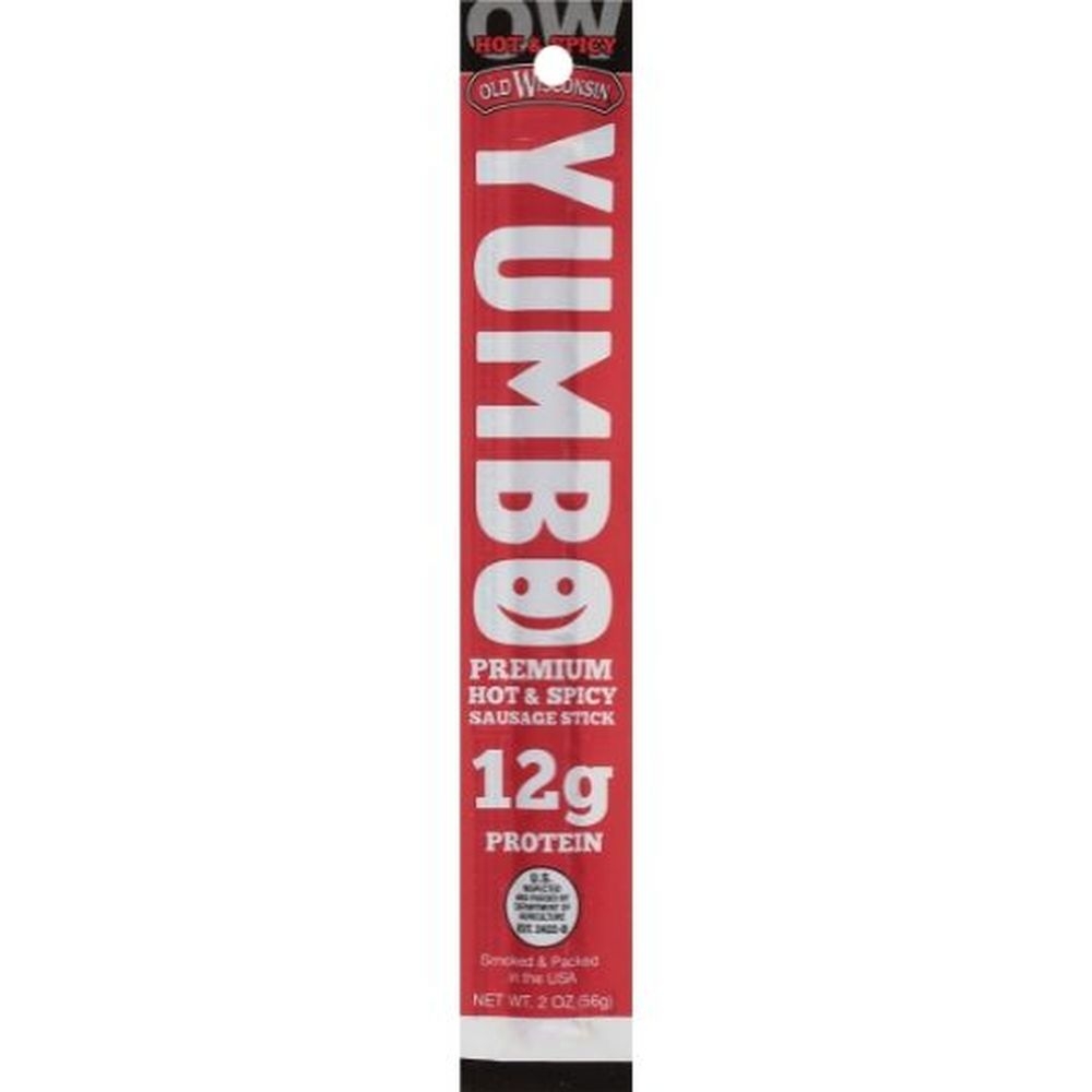 Old Wisconsin Yumbo Premium Hot and Spicy Sticks, 2 Ounce - 80 per case