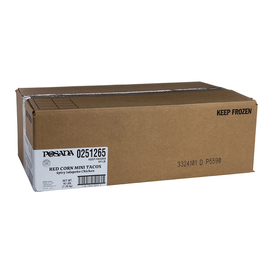 Posada Red Mini Mexican Jalapeno Chicken Taco, 4 Pound -- 4 per case.