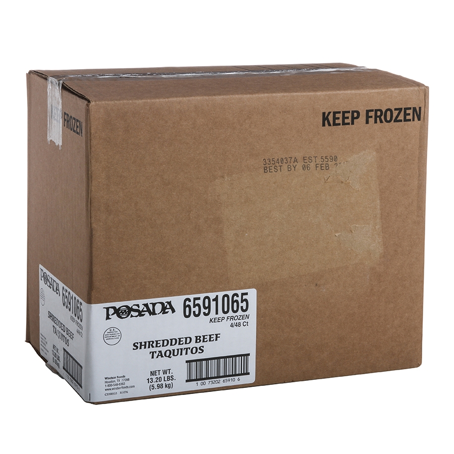Posada Shredded Beef Taquitos, 1.1 Ounce -- 192 per case.