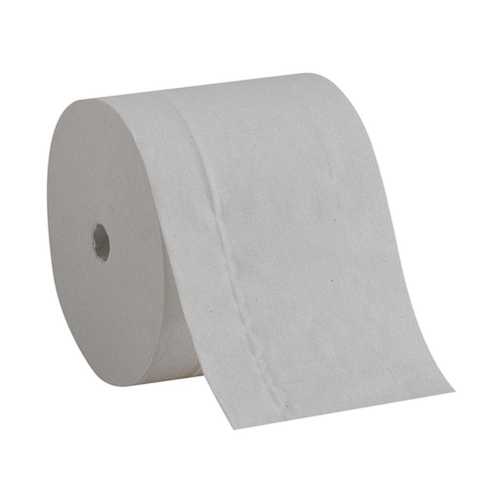Compact White Coreless 2 Ply Recycled Toilet Paper, 4 x 3.8 inch -- 36 rolls per case