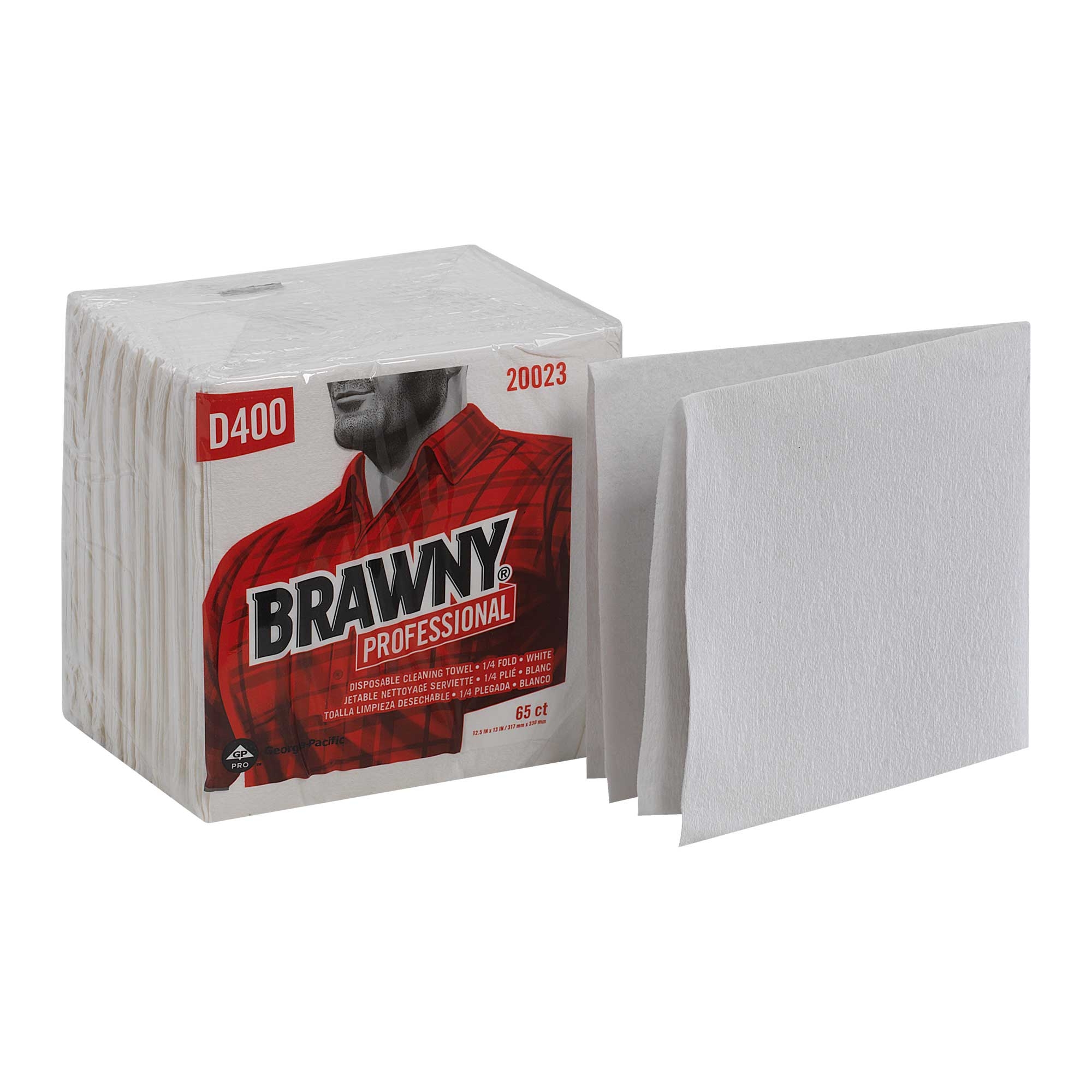 Brawny Industrial Medium Duty All Purpose DRC 1/4 Fold Wipers White -- 1170 per case.