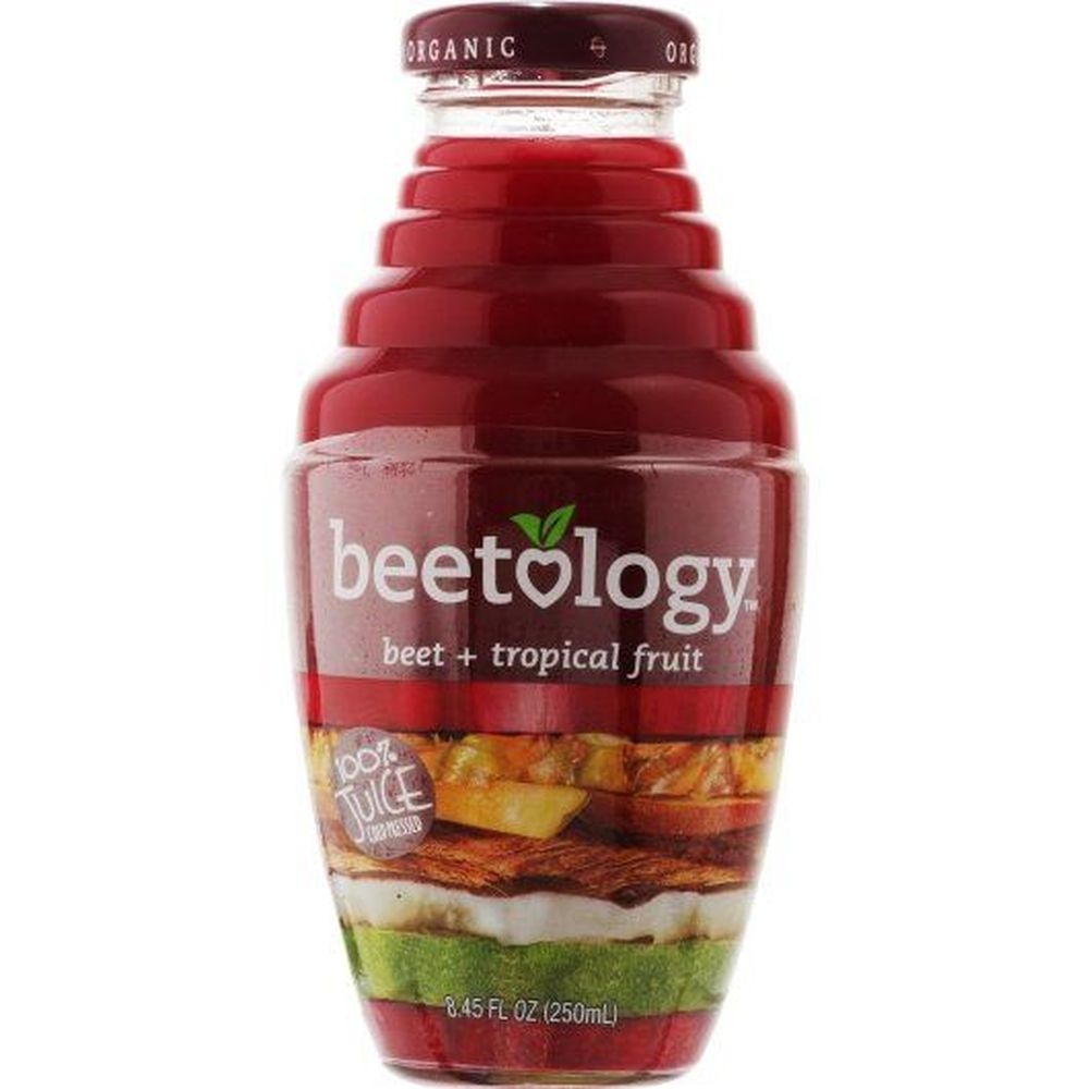 Beetology 100 Percent Organic Cold Pressed Beet and Tropical Fruit Juice, 8.45 Fluid Ounce -- 6 per case