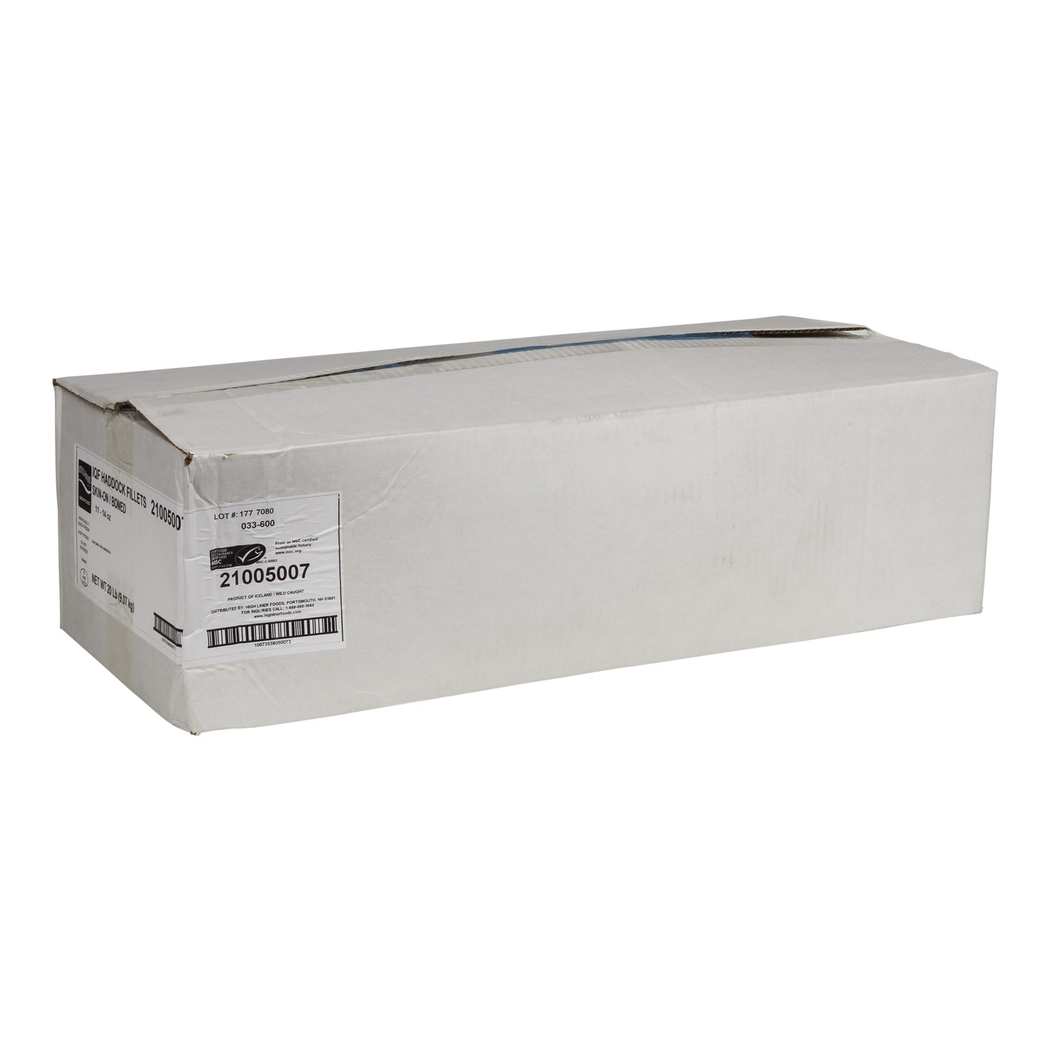 Icelandic Seafood Skin On Haddock Fillet, 20 Pound.