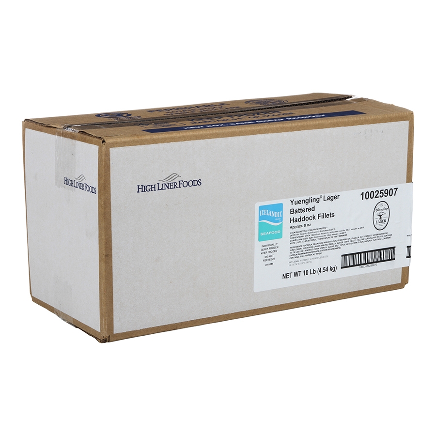 Yuengling Brewers Choice Beer Battered Haddock Fillet, 8 Ounce of 19-21 Pieces, 10 Pound.