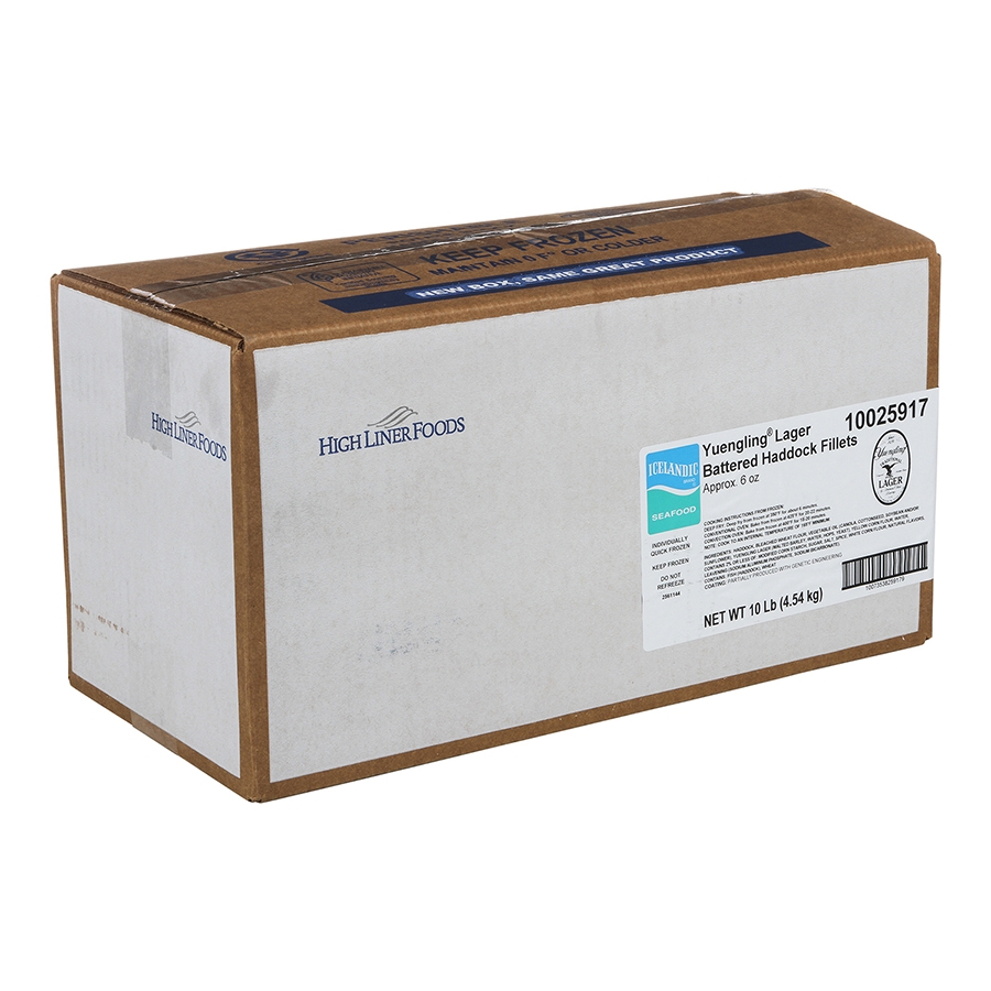 Yuengling Brewers Choice Beer Battered Haddock Fillet, 6 Ounce of 23-32 Pieces, 10 Pound.