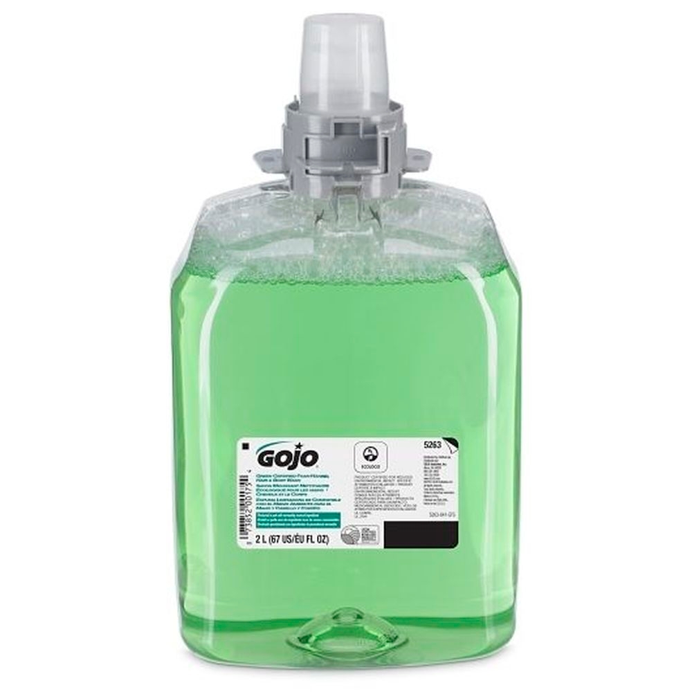 Gojo Green Certified 2000 Milliliter Hair and Body Foaming Wash, 2 count
