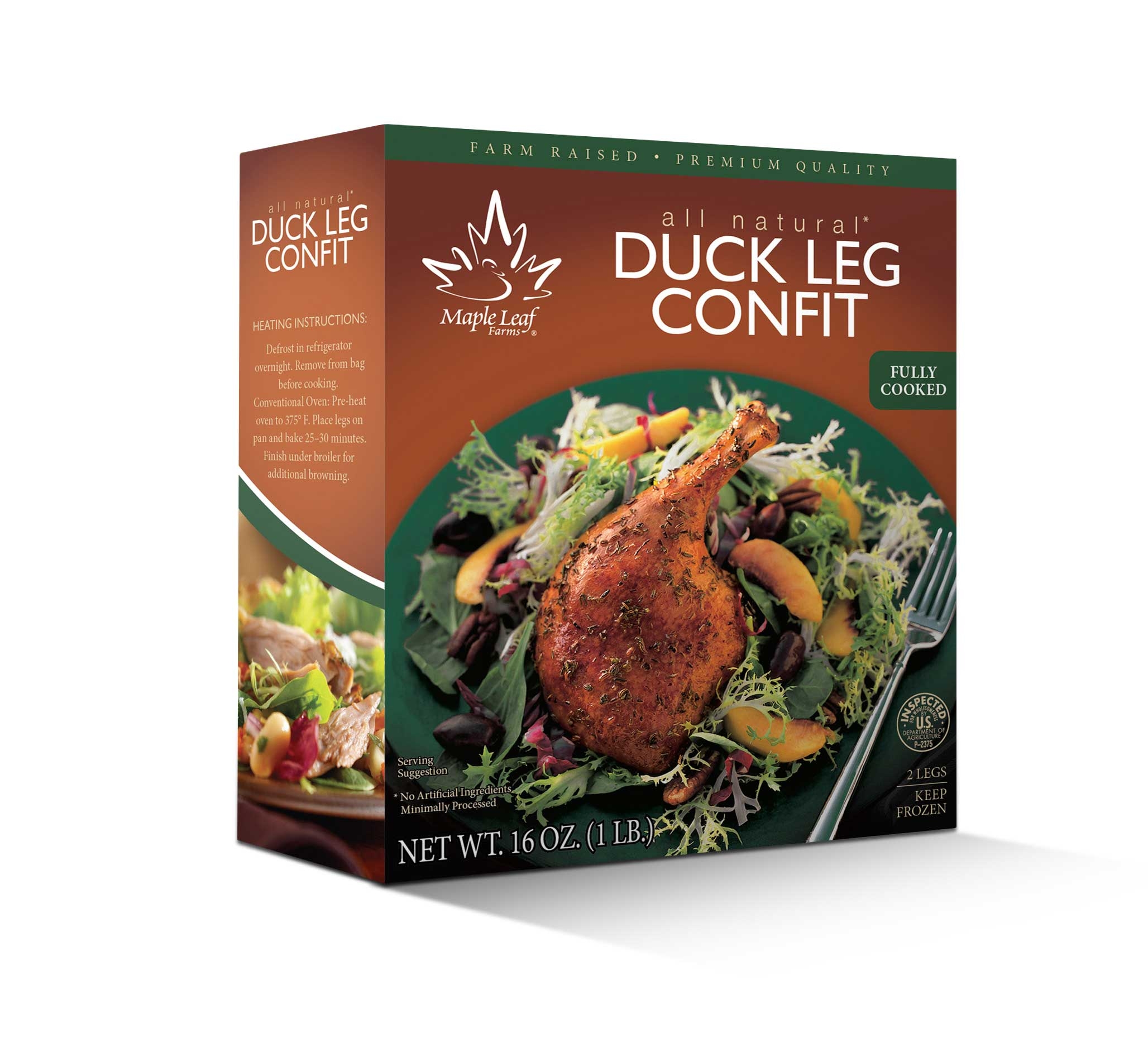Maple Leaf Farms All Natural Duck Leg Confit, 16 Ounce -- 8 per case.