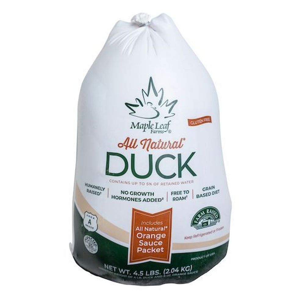 Maple Leaf Farms All Natural Whole Body Duck with Orange Sauce, 4.5 Pound -- 6 per case