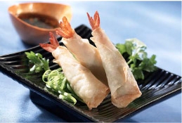 Handy Vannamei 31/40 Shrimp Wraps -- 100 per case.