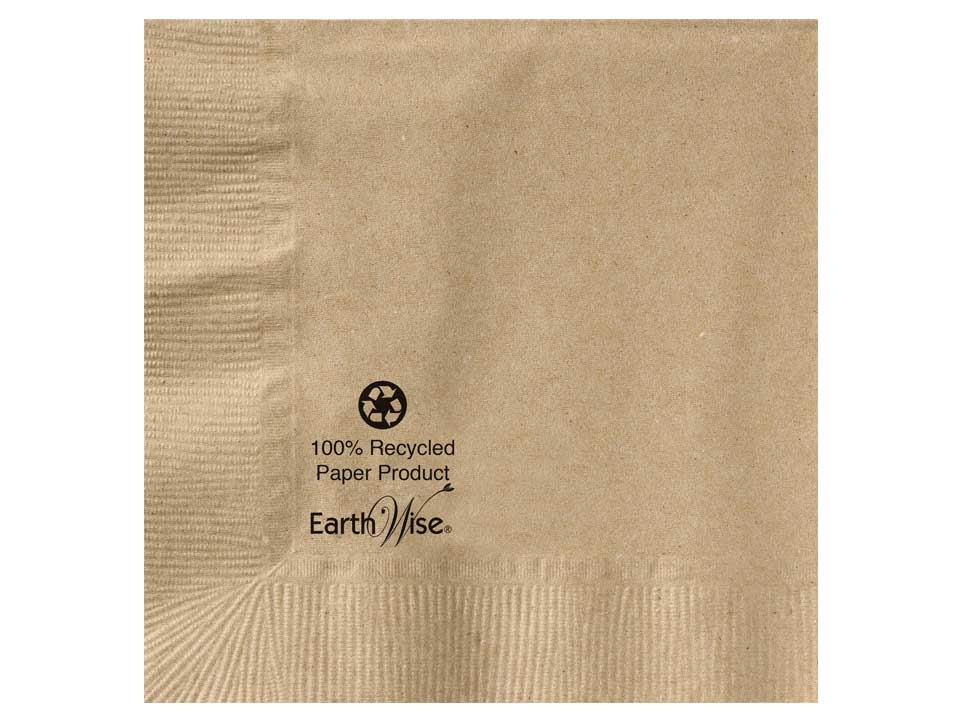Hoffmaster Earth Wise 2 Ply Kraft Beverage Napkin, 10 x 10 inch -- 1000 per case.