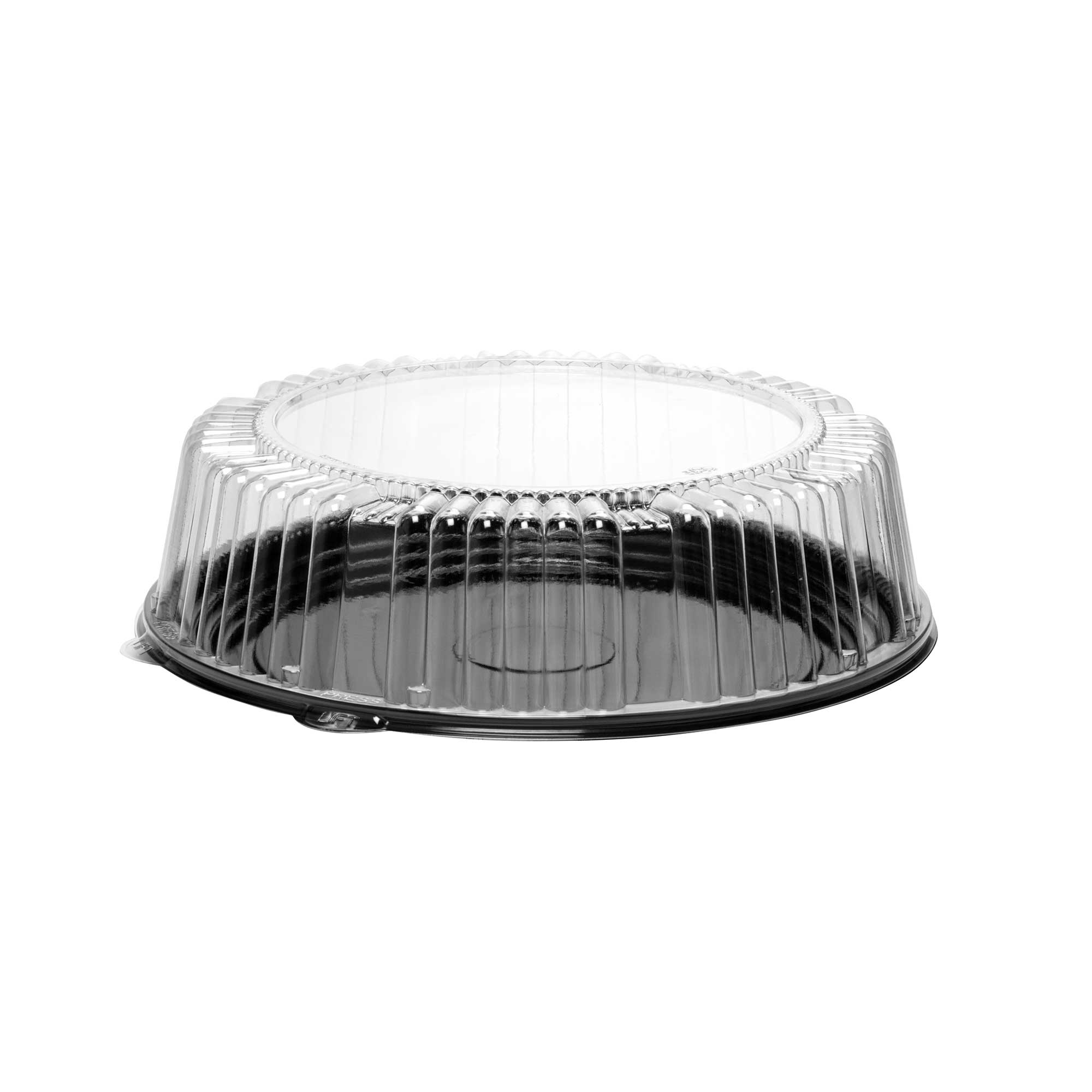 WNA Casuals Black Round Tray with Clear Dome Lid Combo, 12 inch -- 25 per case.