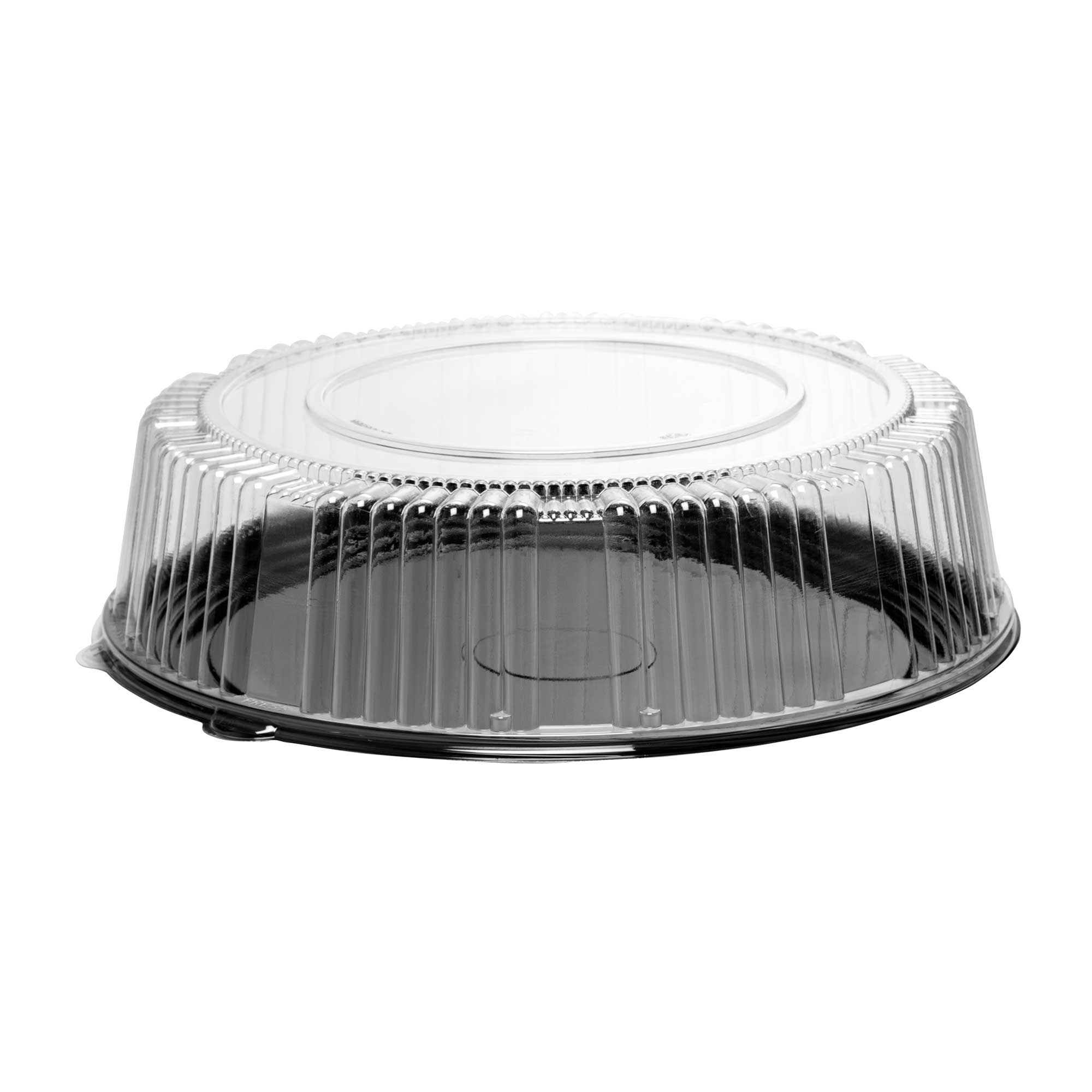WNA Casuals Black Round Thermoformed Flexible Tray/Lid Combo, 16 inch -- 25 per case.