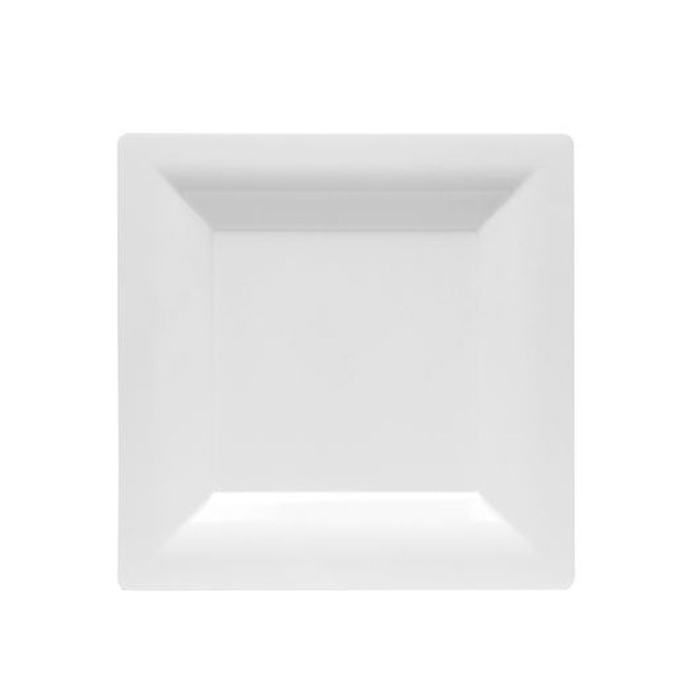 Milan Grand 6.5 inch White Premium Heavyweight Plastic Plate, 12 count - 14 per case