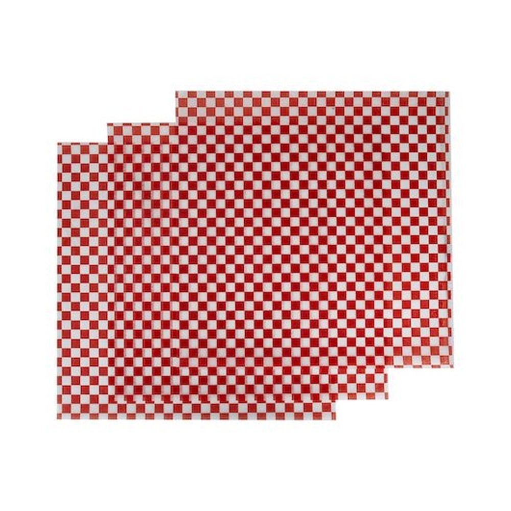 Durable Packaging 12 x 12 inch Red Check Wax Sheet, 1000 count - 5 per case