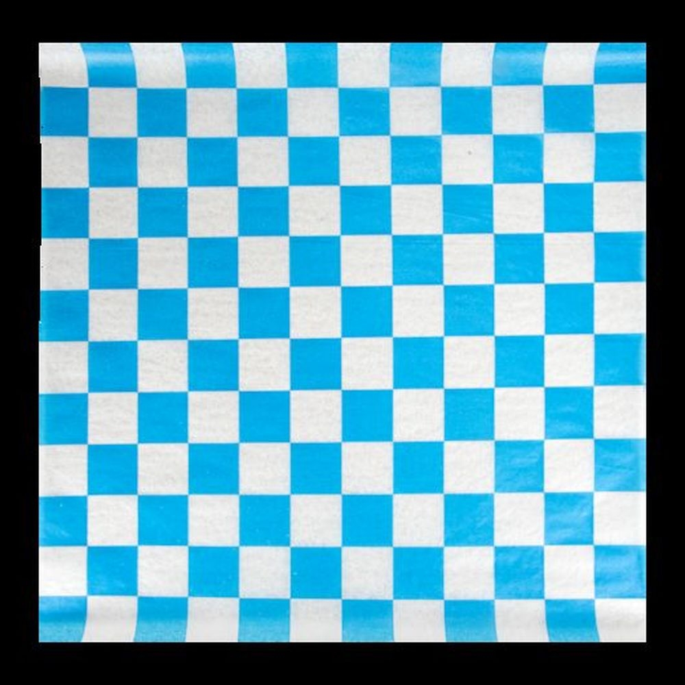 Durable Packaging 12 x 12 inch Blue Check Grease Resistant Flat Sheet, 1000 count - 5 per case