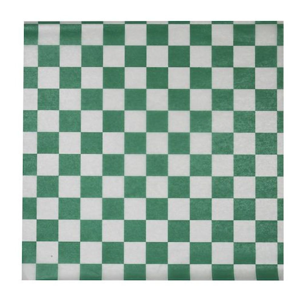 Durable Packaging Green Checkered Wax Sheet, 1000 count - 5 per case