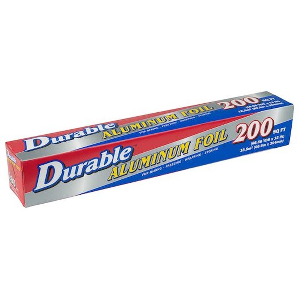 Durable Packaging 12 inch x 200 feet Aluminum Foil Roll, 12 count