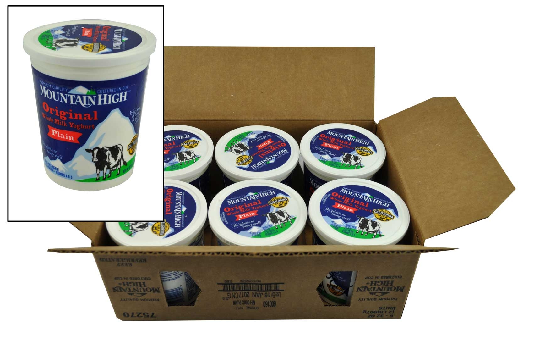 Mountain High Original Style Plain Yogurt, 32 Ounce -- 6 per case.